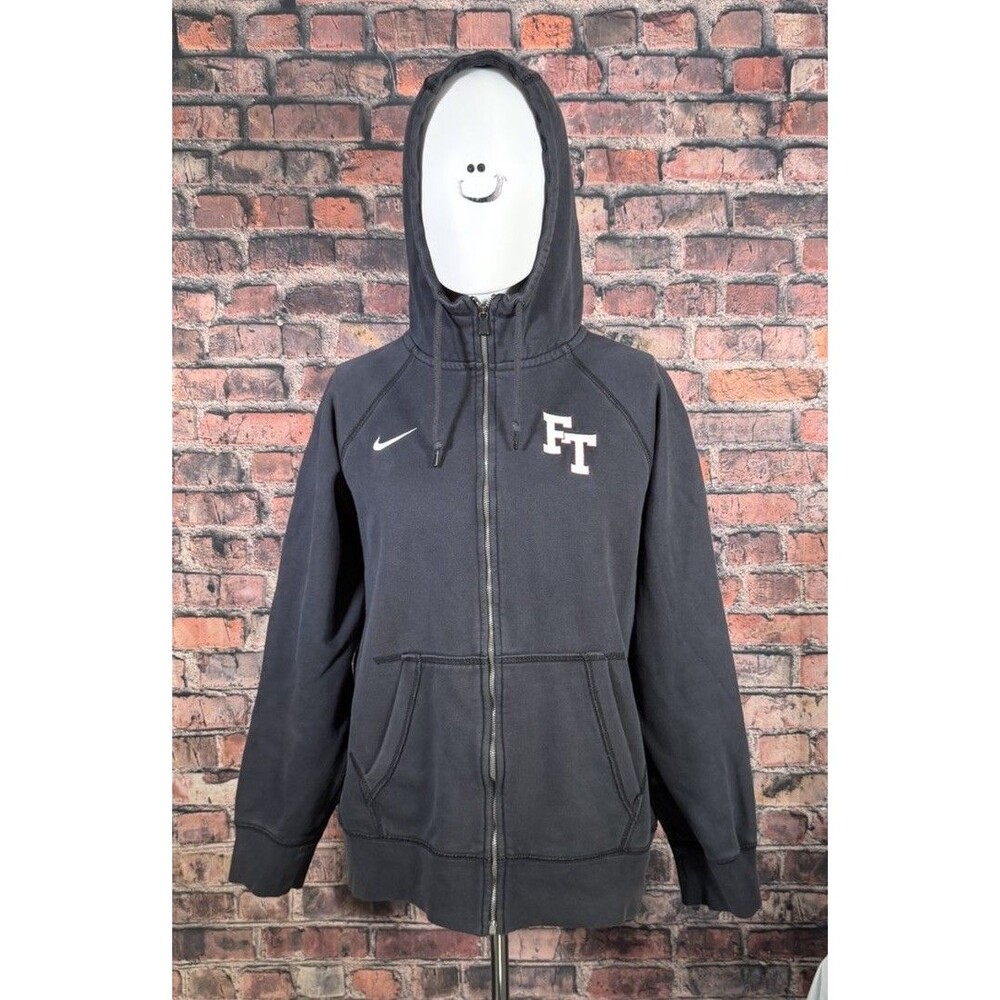 L Black Nike FT Zip Up Jacket Men's